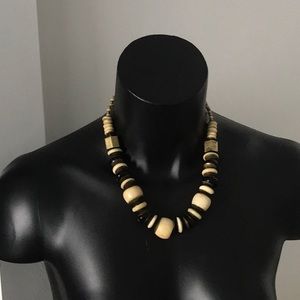Solid necklace brass - stone  - glass - very attractive